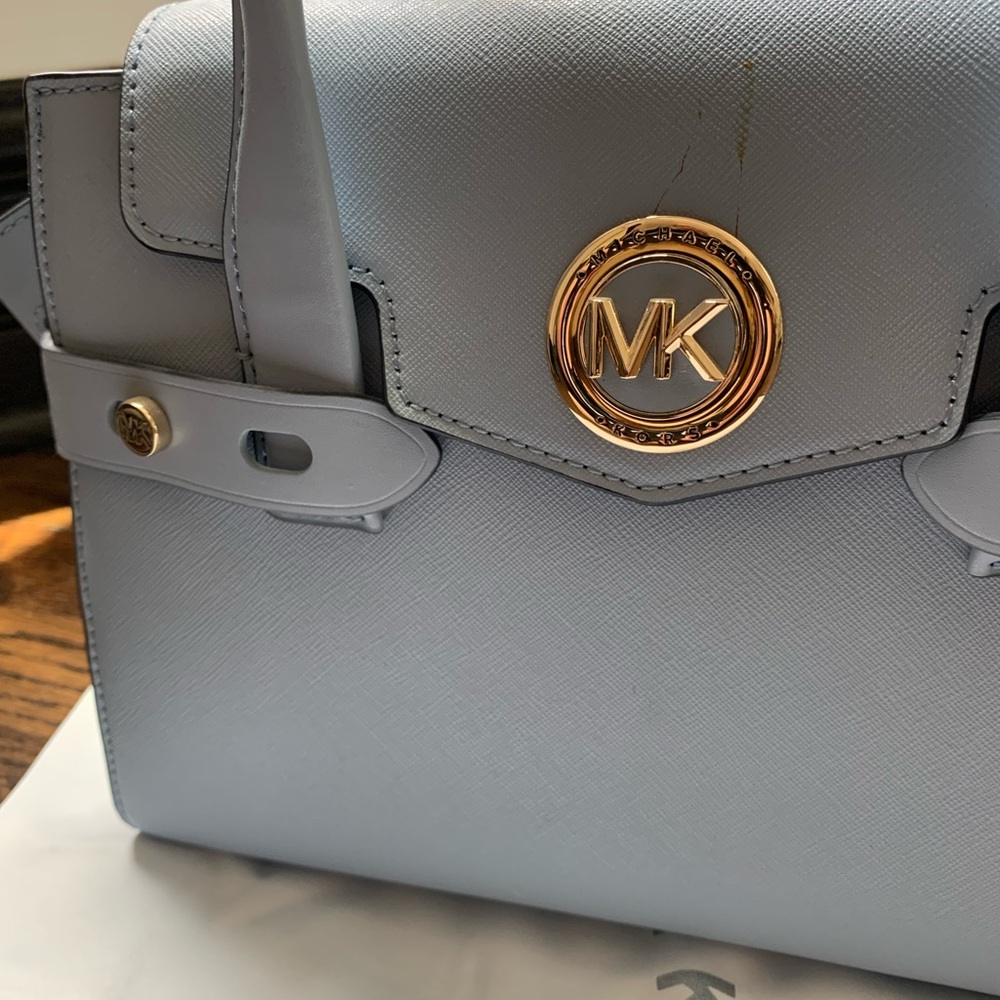 Michael Kors Blue Satchel with Gold Hardware - Picture 11 of 11